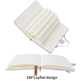 Animusphere 2Pack Pocket Notebook Small Notebook Journal Notebook 4 inches x 5.7 inches 200 Pages Leather Cover With Pen Holder Page Marker Ribbons (Purple)