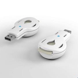 Aromahouse Aromakey difusor de aromaterapia USB con 5 almohadillas de recambio sin aroma para dormitorio, baño, cocina, hogar, oficina, coche, viajes (blanco)