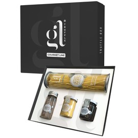 Gourmet Truffle Gift Box Set, DELUXE'', Included Linguine Truffle Pasta 250 gr, CLASSIC'' Truffle Seasoning 45 gr, Truffle Honey Mustard 100 gr, Premium Truffle Sauce 5% 90 gr