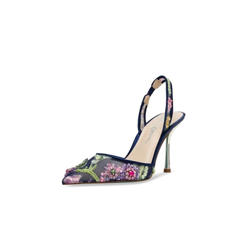 Betsey Johnson Women's Velma Pump, Navy Multi, 9