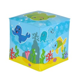 Simba 104010109 - ABC Badewürfel, mit süßen Seewelt-Illustrationen und Quietscher, 10x10cm, ab 6 Monaten
