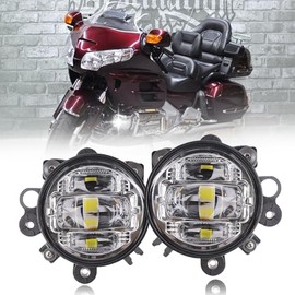 Conjunto de luces antiniebla LED para motocicleta para Honda Gold Wing Goldwing GL1800 2001-2010 2012-2017, lámparas de conducción, accesorios (cromo)