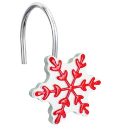 CHICTIE 12-Pack Red Snowflake Shower Curtain Hooks