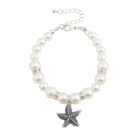 WUSUANED Faux Pearl Starfish Charm Bracelet Summer Beach Jewelry For Bridesmaids Wedding Gift (pearl starfish)