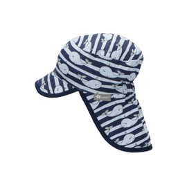 Sterntaler Wali Boys' Peaked Cap with Neck Protection, blue
