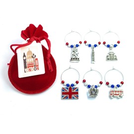Libby's Market Place London Glass Charms with Velvet Gift Bag
