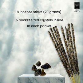 SOUL STICKS Thick Handcrafted Incense Sticks Patchouli Forest 20g (Includes 5 Crystals) Natural Herb-Dipped for Aromatherapy & Cleansing Ideal for Meditation & Relaxation
