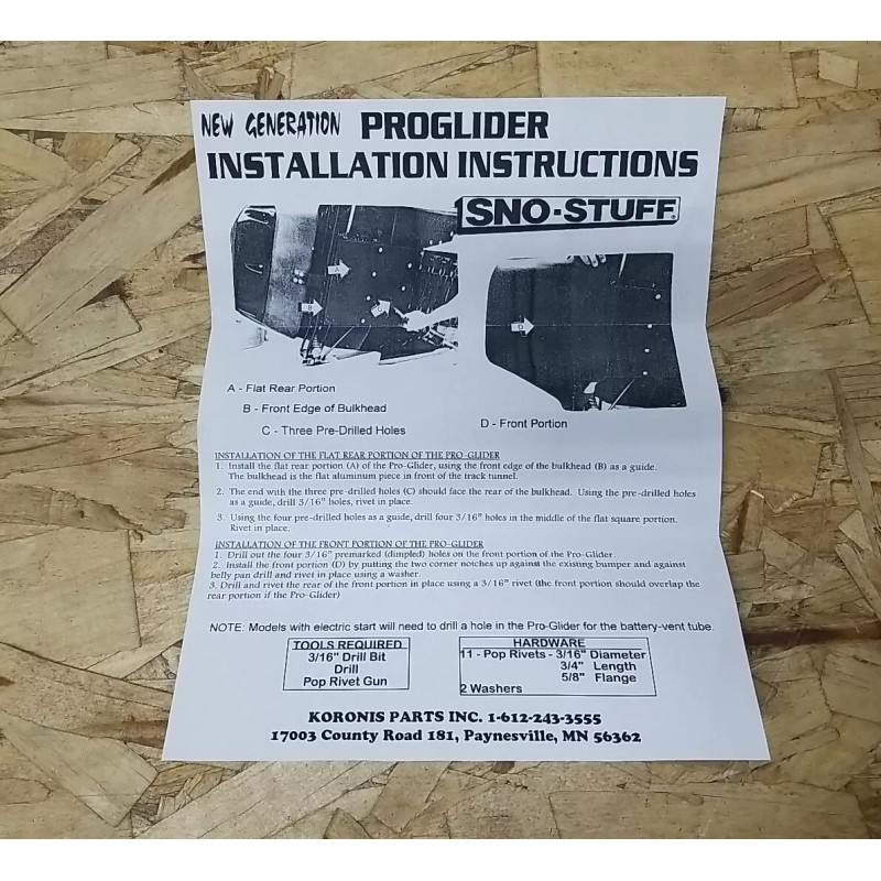 Sno-Stuff 1994-1999 Polaris Indy BLUE Sno-Stuff Pro-Glider Skid Plate. #130-205-83