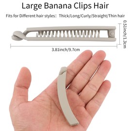 Ahoney Banana Hair Clips: 6 Pack Vintage Ponytail Clips for Fine Hair, Non-Slip 4" Hair Accessories