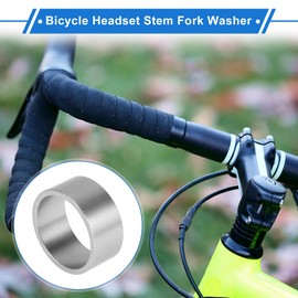 VekAuto Bike Headset Spacer, 15mm MTB Bicycle Headset Stem Fork Washer Universal for 1 1/8 Inch Front Stem Fork Threadless Aluminum Alloy Silver Tone