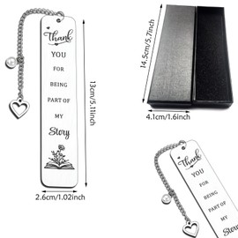 Retirement Gift,Love Pendant Bookmark,for Women Colleagues Best Friend Female Male Souvenir Engraved Thanksgiving Gift,for Colleagues,Teachers,Nurses,Mothers,Friends Stainless Steel Bookmark