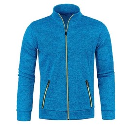 FleurUneffe t25 t25 Fleece-Lined Thin Fleece Jumper Full Zip Chuck Long Sleeve Men's Sports Golf Wear Outerwear Outdoors Cold Protection (t25), blue