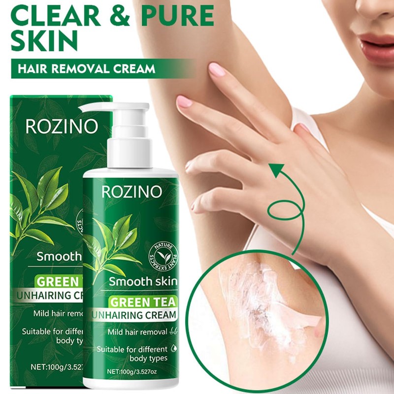 Hair Removal Cream for Women,Gentle Quick Depilatory Cream with Green