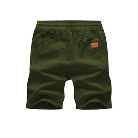 Jmierr Men's Summer Chino Shorts, Cotton, Elastic Waist, with Pockets, F Green