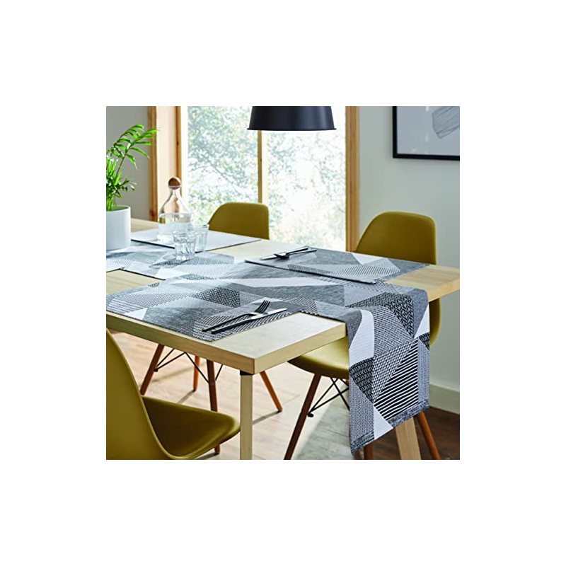 Catherine Lansfield Dining Larsson Geo Cotton 30x46 cm Placemat Pair