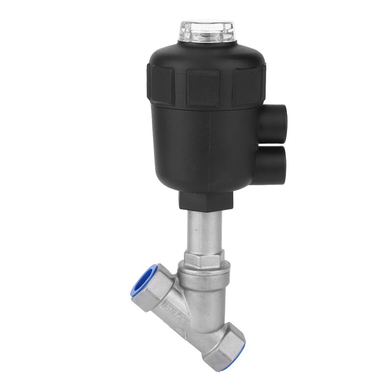 Angle Seat Valve Air Actuated Thread Connection Stainless Steel Thickened