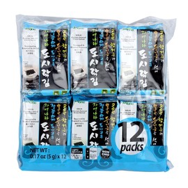 Jayone Roasted and Lightly Salted Seaweed, 0.17 Ounce (Pack of 12)