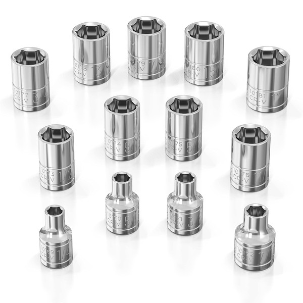 Olsa Tools SAE Socket Set (13pc) | 3/8-Inch Drive |