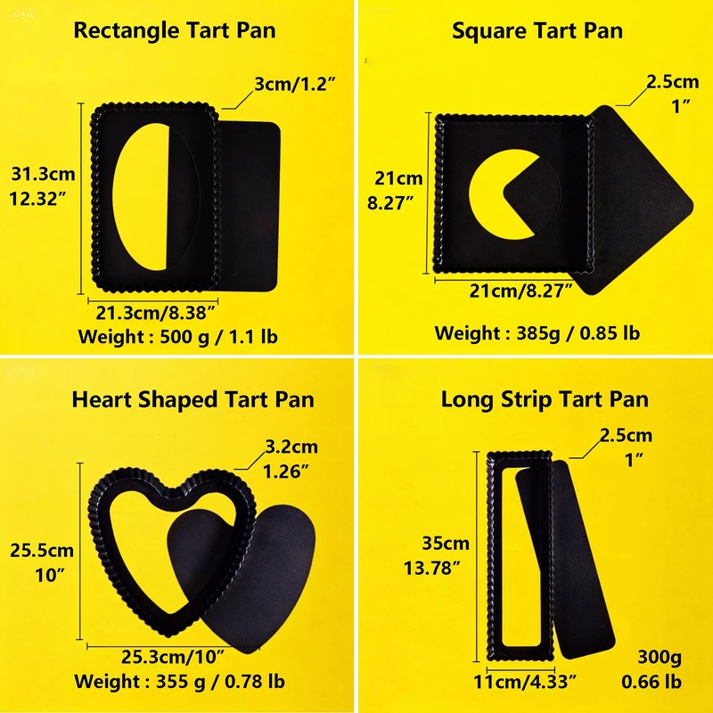 Makidar Special Shapes Fruit Tart Pan with Removable Loose Bottom