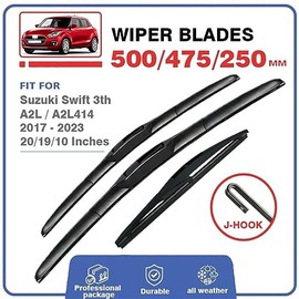 Calidad OEM Juego de escobillas de limpiaparabrisas delanteras y traseras for Suzuki Swift 3rd A2L 2017-2022 Hatchback parabrisas ventana 20 "19" 10 "Accesorios Ajuste perfecto para parabrisas. (Colo