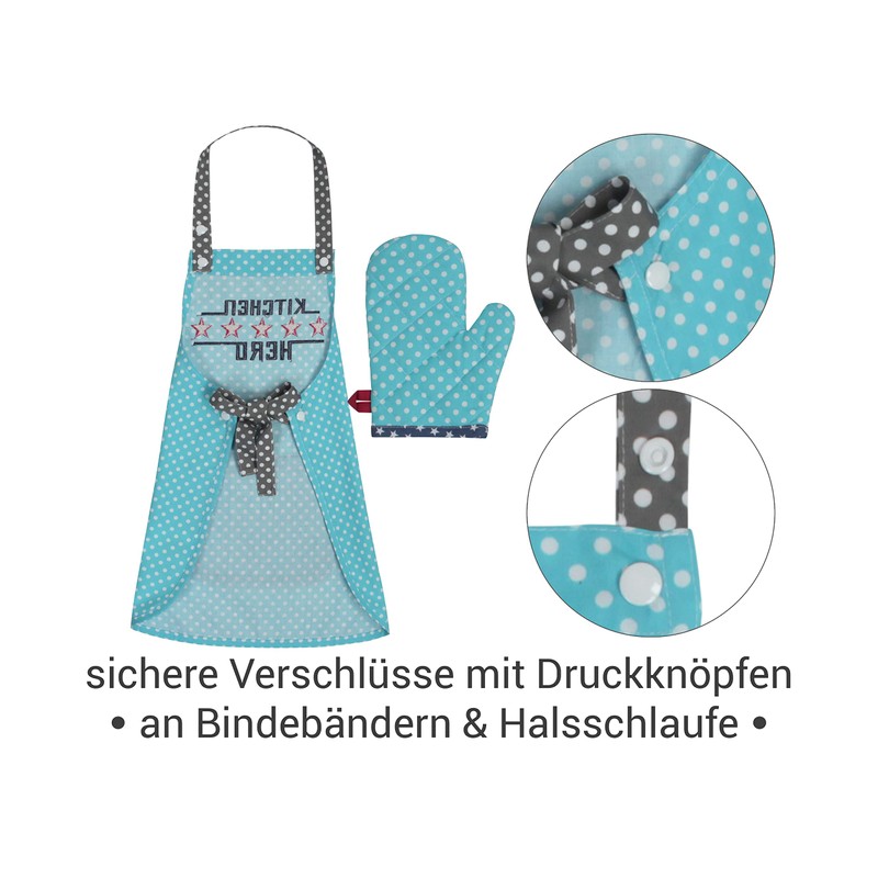 Emily´s Check Chef's Hat + Kitchen Apron + Oven Glove