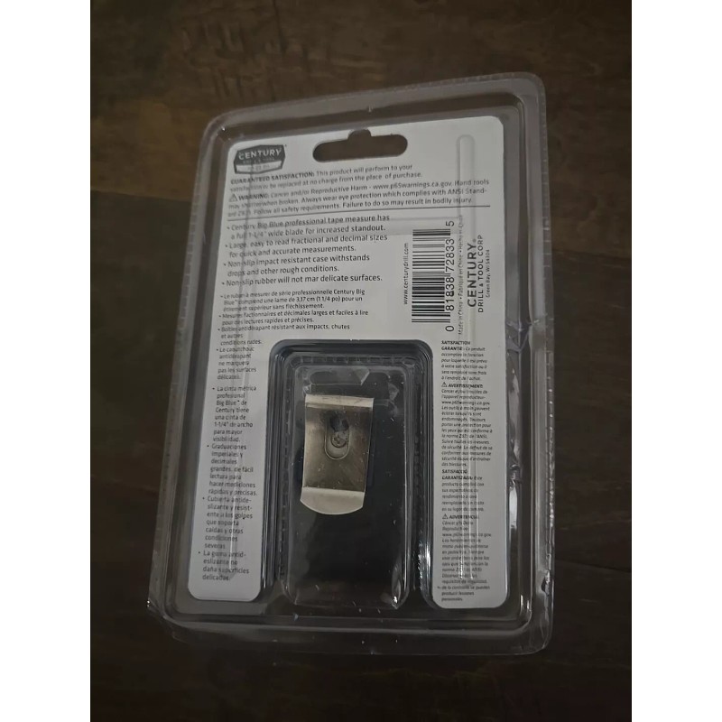 Century Drill & Tool 72833 Big Blue Tape Measure, 33-foot