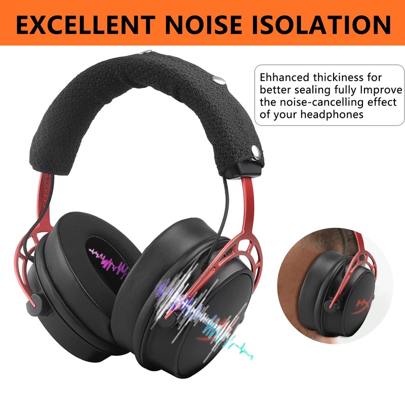 Replacement Earpads Cushions for HyperX Cloud/Alpha/Flight/Stinger Earpads Replacement, Ear Cushions