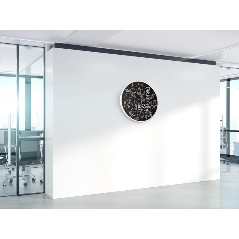 Better Office Products Large Round Magnetic Chalkboard with Wooden Frame