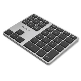 Macally - Almohadilla numérica Bluetooth para computadora portátil, diseño delgado de aluminio, teclado numérico inalámbrico recargable, teclado numérico de 35 teclas para entrada de datos, para Mac,