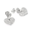 Spinningdaisy Silver Plated Crystal Double Heart Earrings