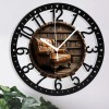 25cm Circular Iron Wall Clock with a Modern Perforated Metal