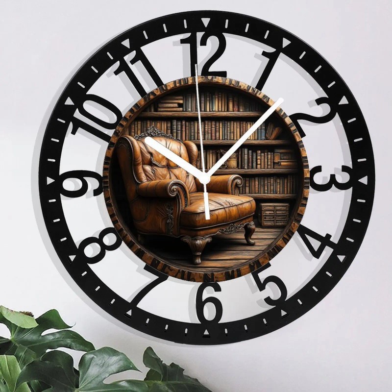 25cm Circular Iron Wall Clock with a Modern Perforated Metal