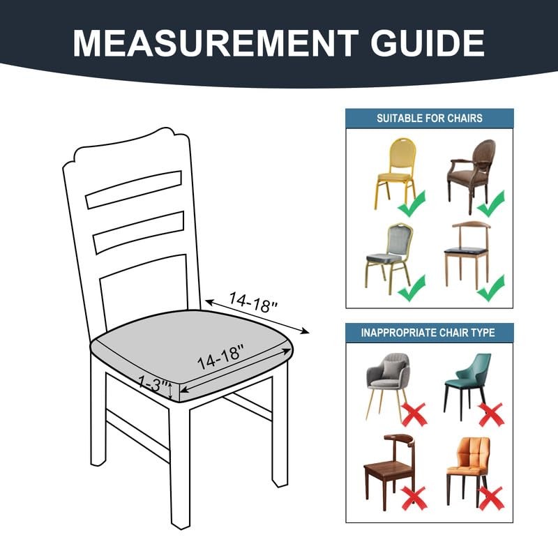 Genina Waterproof Dining Room Chair Cover Set of 4, Stretch