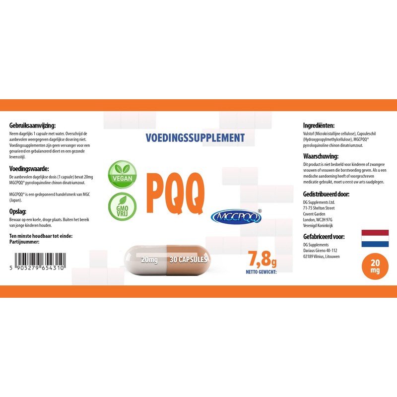Hepatica PQQ (MGCPQQ) 20mg | 30 Vegan Capsules | High