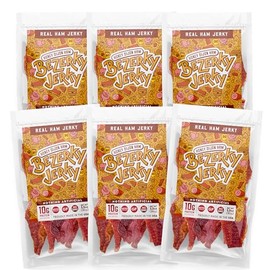 Premium Ham Jerky | Honey Dijon | Camping Food | Backpacking Snacks | Low Fat High Protein Ham Meat | Gluten-Free | Non-GMO | No Nitrates | Healthy American Bezerky Jerky | 6 Pack