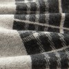 Lindoro Pure Wool Checked Scarf (White/Black Stripe)