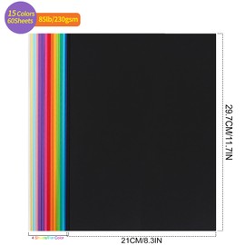 60 Sheets Colored Cardstock - A4 8.3 x 11.7 inch / 15 Colors 85Ib 230gsm 21x29.7cm Card Paper for DIY Art Paper Crafting Scrapbook Creative Decor School Supplies UAP16