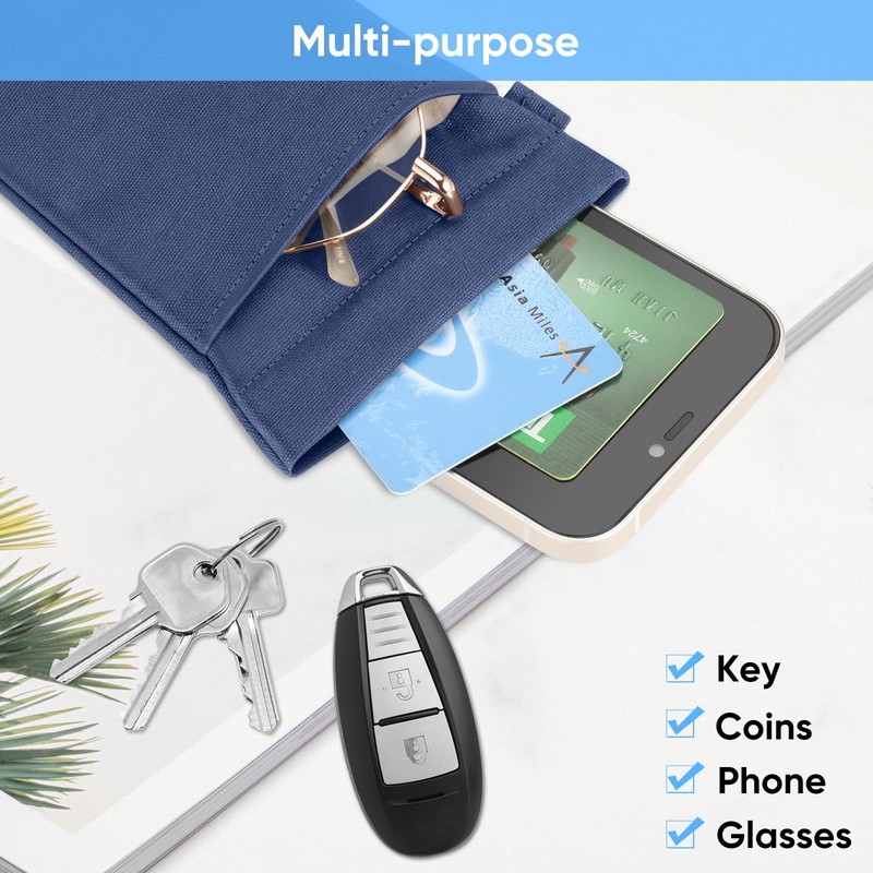 Fintie Double Eyeglasses Pouch with Carrying Strap, Portable Squeeze Top
