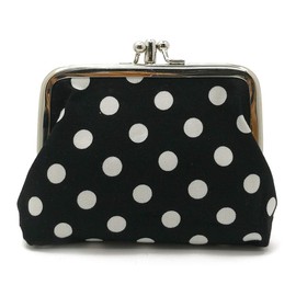 Cute Polka Dot Buckle Coin Purses Vintage Pouch Kiss-lock Change Purse Wallets