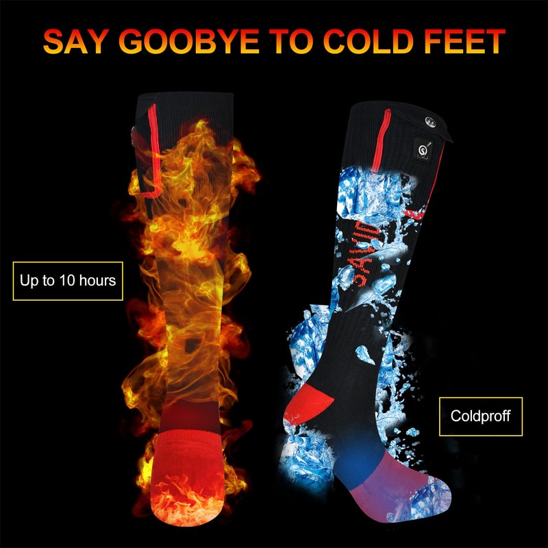 Heated Socks for Women and Men, 7.4v Rechargeable Battery Operated