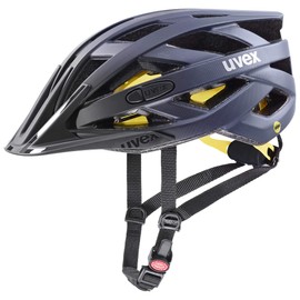 uvex i-vo cc MIPS - Lightweight All-Round Bike Helmet for Men & Women - MIPS System - Upgradeable with an LED Light - Midnight - Silver Matt - 52-57 cm