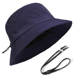 TAGVO XX-Large Quick Dry Bucket Hat, Oversized UPF 50+ Sun Protection Fishing Hat, Lightweight Summer Outdoor Sun Hats for Safari Hiking, Windproof | Adjustable | Packable 60-66CM Navy Blue