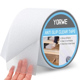 Yorwe Anti Slip Tape Transparent, More Clear and Comfortable Safety Track Tape (4" Width x 190" Long, Clear)