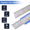 Mesee Set of 3 Pcs Stainless Steel Rulers, Metal Office