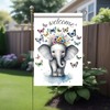 Starlit Patio Welcome Elephant Garden Flag Double Sided 12 x