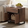 WAMPAT Modern End Table with 1 Drawer & 1 Storage