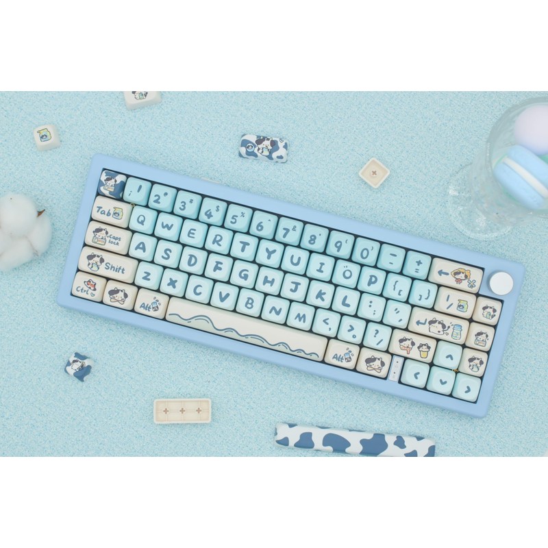 Cmokifuly MOA Shape Keycaps, Cute Cow Shape Custom Keycaps, 142