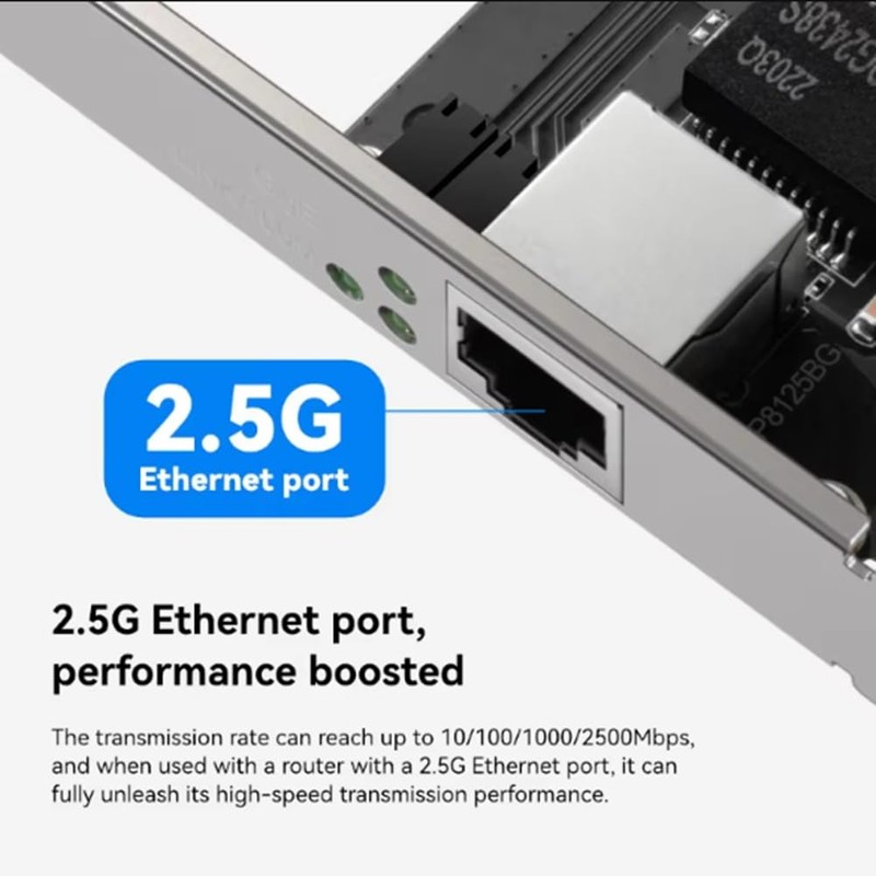 Snblzhef 2.5G PCI-E toRJ45 Wired Network Card 2500Mbps 2.5Gbps Ethernet