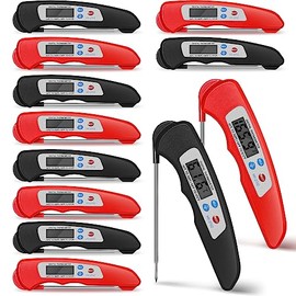Xuhal Termómetro digital para carne con sonda, impermeable, lectura instantánea, plegable, con imán para cocina, parrilla, cocina, pavo, hornear, barb
