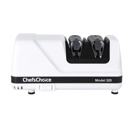 Chef'sChoice FlexHone/Strop Professional Electric Knife Sharpener 20-Degree Straight-Edge and Serrated Knives, 2-Stage, White